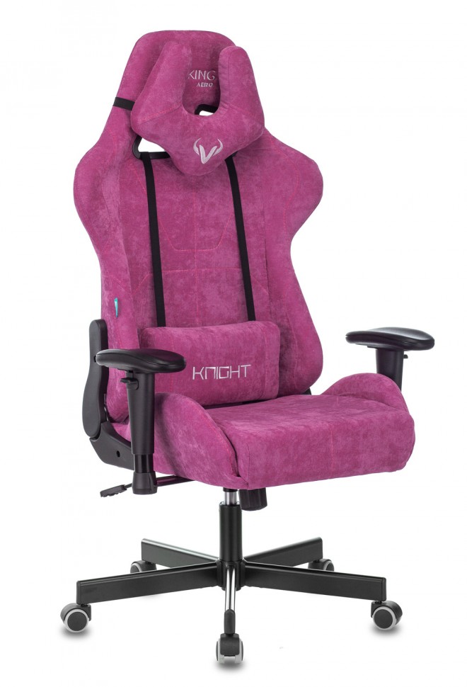 Кресло игровое Zombie VIKING KNIGHT Fabric малиновый Light-15 с подголов. крестовина металл