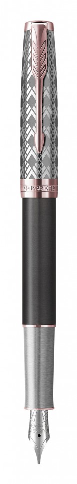 Ручка перьевая Parker Sonnet Premium F537 (2119788) Metal Grey PGT F перо золото 18K подар.кор.