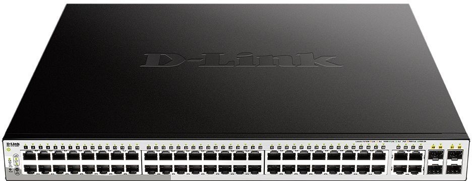 Коммутатор D-Link DGS-1210-52MP/F 48G 48PoE 370W настраиваемый