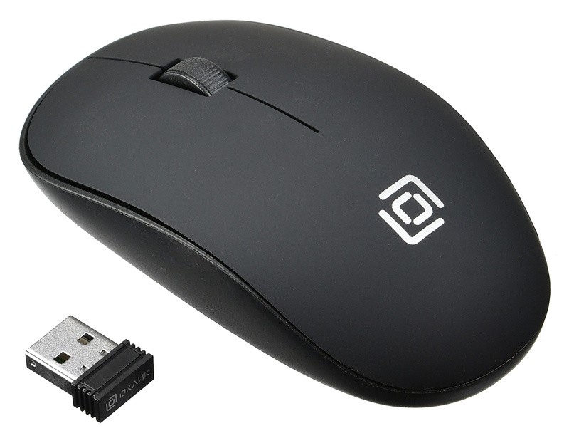 Мышь Оклик 515MW черный оптическая (1200dpi) беспроводная USB (2but)