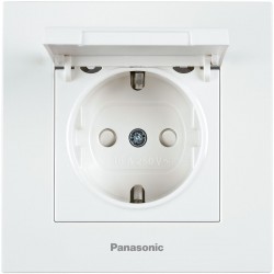 Розетка силовая Panasonic Karre Plus (WKTC02102WH-RU) скрыт. зазем. штор. крыш. IP20 белый (упак.:1шт)