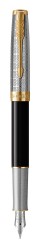 Ручка перьевая Parker Sonnet Premium F537 (2119784) Metal Black GT F перо золото 18K подар.кор.
