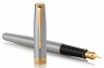 Ручка перьевая Parker Sonnet Core F527 (1931504) Stainless Steel GT F перо сталь нержавеющая/позолота подар.кор.