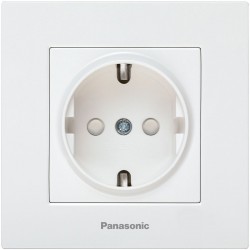 Розетка силовая Panasonic Karre Plus (WKTC02122WH-RU) скрыт. зазем. штор. IP20 белый (упак.:1шт)