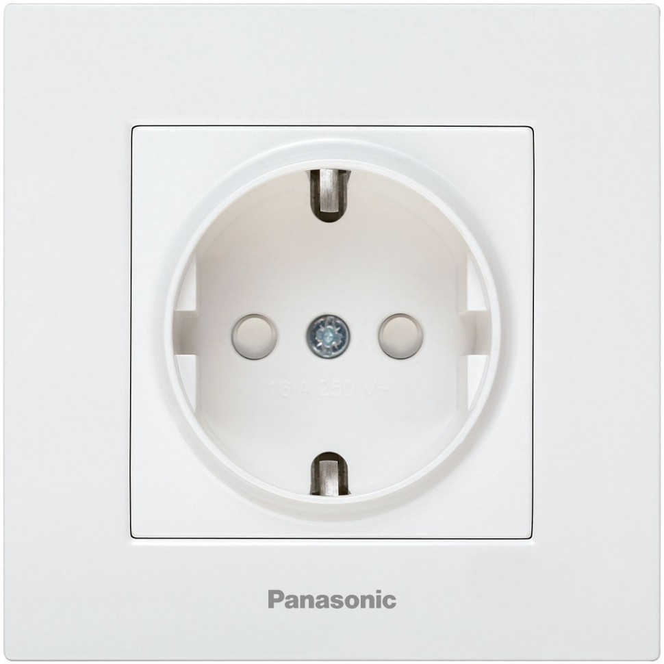 Розетка силовая Panasonic Karre Plus (WKTC02122WH-RU) скрыт. зазем. штор. IP20 белый (упак.:1шт)