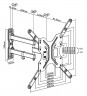 Кронштейн для телевизора Ultramounts UM 905 черный 23"-55" макс.30кг настенный поворотно-выдвижной и наклонный