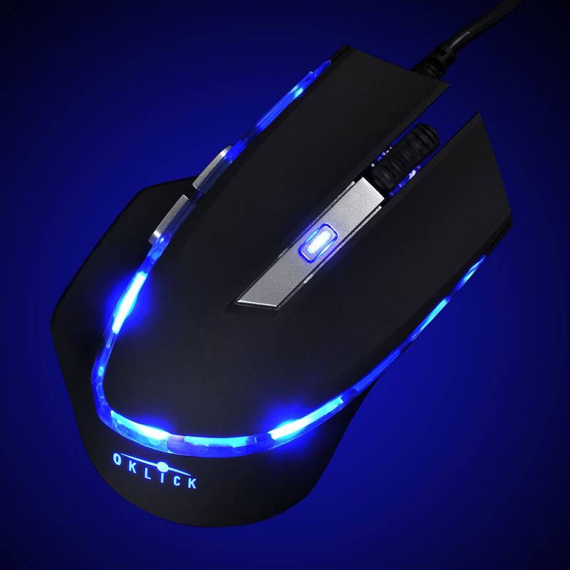 Мышь Оклик 715G черный оптическая (1600dpi) USB (6but)
