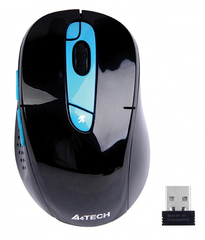 Мышь A4Tech G11-570FX черный/синий оптическая (2000dpi) беспроводная USB (7but)