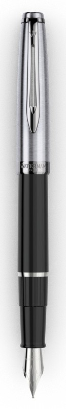 Ручка перьевая Waterman Embleme (2100375) Black CT F перо сталь нержавеющая подар.кор.