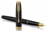 Ручка перьевая Parker Sonnet Core F528 (1931516) Matte Black GT F перо сталь нержавеющая подар.кор.