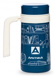 Термокружка для напитков Арктика 412-500 0.5л. синий/белый картонная коробка (412-500/BLU)