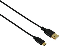 Кабель Hama Flexi-Slim 00135784 USB Type-C (m) USB A(m) 0.75м черный