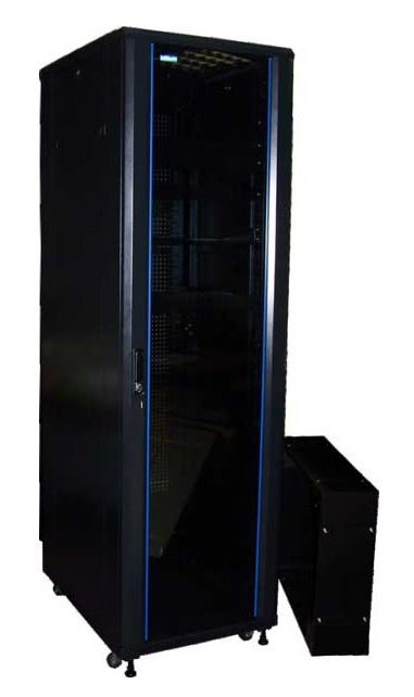 Шкаф коммутационный Lanmaster Business (TWT-CBB-27U-6X8-G1) напольный 27U 600x800мм пер.дв.стекл задн.дв.спл.стал.лист 2-хст. 2 бок.пан. 800кг черный IP20