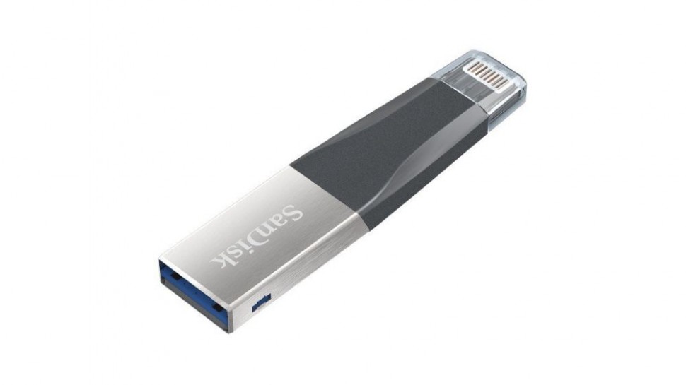 Флеш Диск Sandisk 32Gb iXpand Mini SDIX40N-032G-GN6NN USB3.0 черный/серебристый