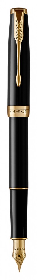 Ручка перьевая Parker Sonnet Core F539 (1931494) LaqBlack GT F перо сталь нержавеющая/позолота подар.кор.