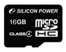 Флеш карта microSDHC 16Gb Class4 Silicon Power SP016GBSTH004V10SP + adapter