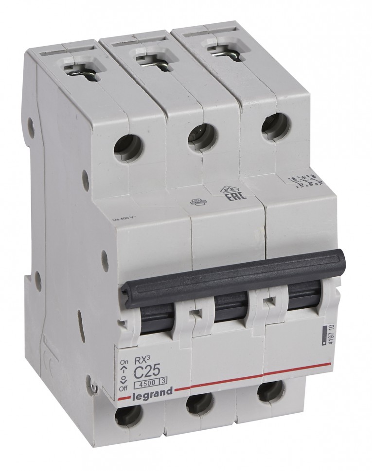 Выключатель автоматический Legrand RX3 419710 25A тип C 4.5kA 3П 400В 3мод