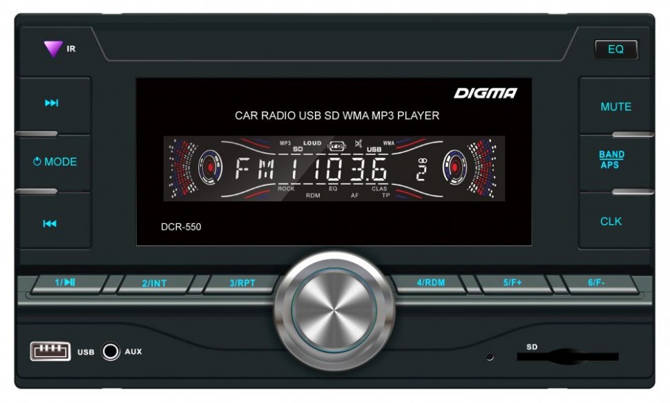 Автомагнитола Digma DCR-550 2DIN 4x50Вт