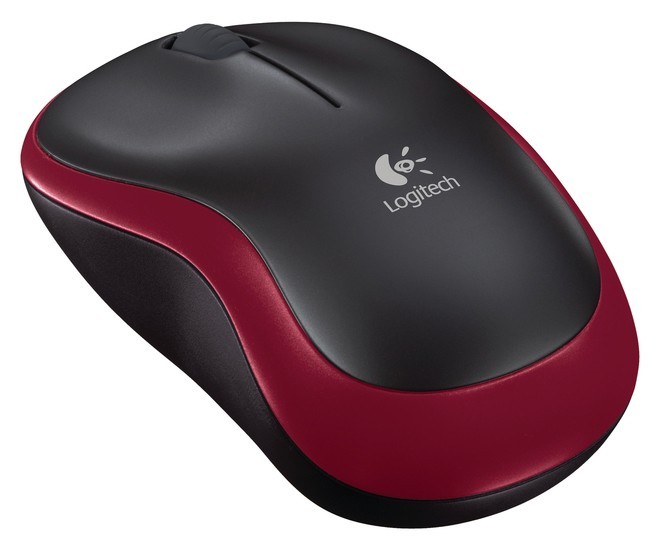 Мышь Logitech M185 красный оптическая (1000dpi) беспроводная USB1.1 для ноутбука (2but)