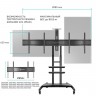 Подставка для телевизора Onkron TS3881 черный 40"-67" макс.112.9кг напольный мобильный