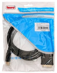 Кабель Buro HDMI-19M-DVI-D-1.8M HDMI (m) DVI-D (m) 1.8м феррит.кольца черный