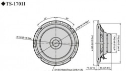 Колонки автомобильные Pioneer TS-1701I 170Вт 90дБ 4Ом 17см (6 3/4дюйм) (ком.:2кол.) широкополосные однополосные