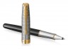 Ручка роллер Parker Sonnet Premium T537 (2119786) Metal Black GT F черные чернила подар.кор.