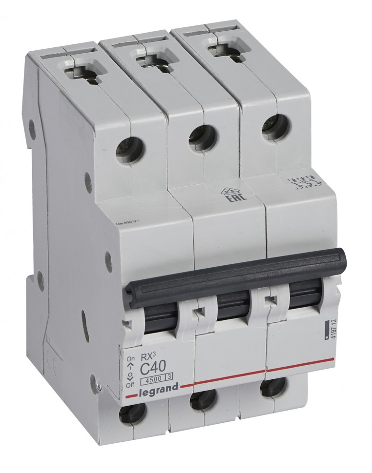 Выключатель автоматический Legrand RX3 419712 40A тип C 4.5kA 3П 400В 3мод