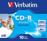 Диск CD-R Verbatim 700Mb 52x Jewel case (10шт) Printable (43325)