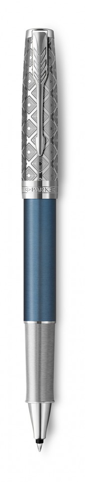 Ручка роллер Parker Sonnet Premium T537 (2119745) Metal Blue CT F черные чернила подар.кор.