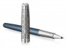Ручка роллер Parker Sonnet Premium T537 (2119745) Metal Blue CT F черные чернила подар.кор.