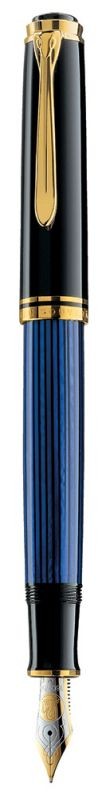 Ручка перьевая Pelikan Souveraen M 800 (PL995951) черный/синий M перо золото 18K с родиевым покрытием подар.кор.