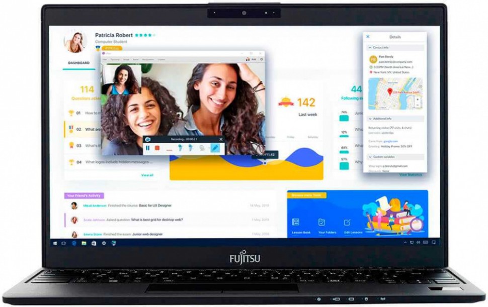 Ультрабук Fujitsu LifeBook U939 Core i7 8665U/16Gb/SSD1Tb/Intel UHD Graphics 620/13.3"/FHD (1920x1080)/noOS/black/WiFi/BT/Cam