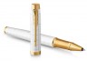 Ручка роллер Parker IM Premium T318 (2143646) Pearl GT F черные чернила подар.кор.