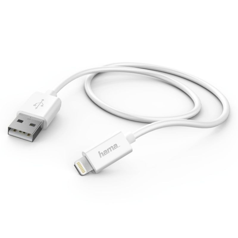 Кабель Hama H-173863 00173863 USB A(m) Lightning (m) 1м белый