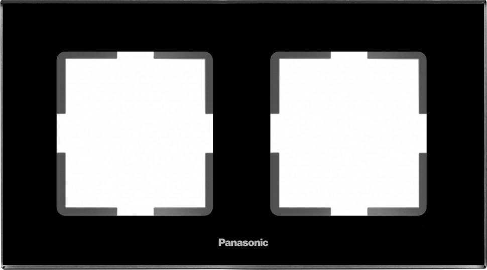 Рамка Panasonic Karre Plus WKTF08023GG-RU 2x горизонтальный монтаж стекло черный (упак.:1шт)