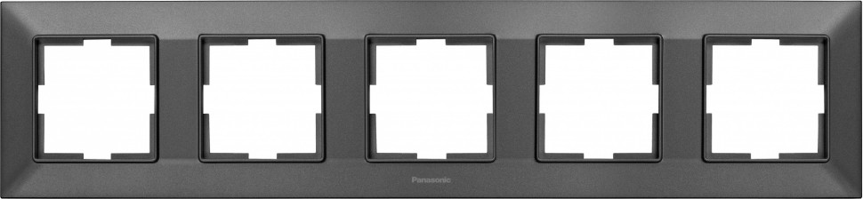 Рамка Panasonic Arkedia Slim WNTF08052DG-RU 5x горизонтальный монтаж пластик дымчатый (упак.:1шт)