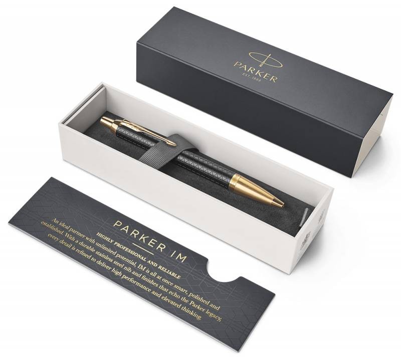 Ручка шариковая Parker IM Premium K323 (1931667) Black GT M синие чернила