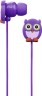 Наушники вкладыши Hama Owl 1.2м фиолетовый проводные (оголовье)