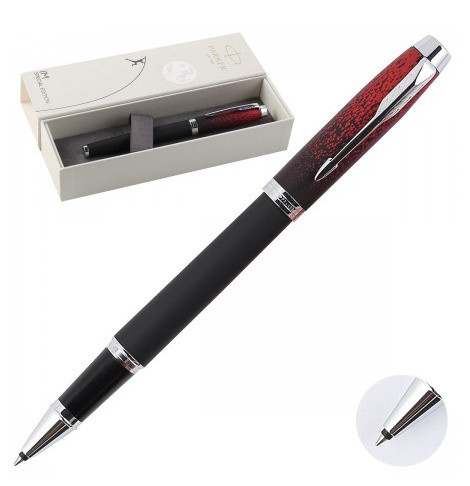 Ручка роллер Parker IM SE T320 (2074032) Red Ignite F черные чернила подар.кор.