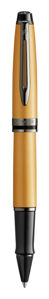 Ручка роллер Waterman Expert DeLuxe (2119259) Metallic Gold RT F черные чернила подар.кор.