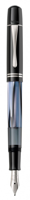 Ручка перьевая Pelikan Souveraen M101N (PL811606) серый/синий F перо золото 14K подар.кор.