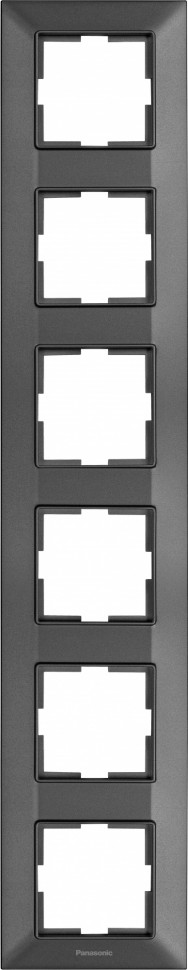 Рамка Panasonic Arkedia Slim WNTF08162DG-RU 6x вертикальный монтаж пластик дымчатый (упак.:1шт)