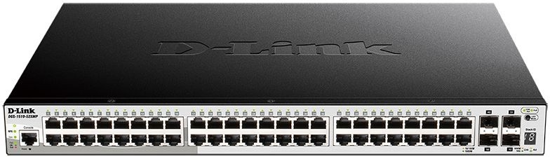 Коммутатор D-Link DGS-1510-52XMP/A1A 48G 4SFP+ 48PoE 370W настраиваемый