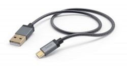 Кабель Hama Metal 00173625 USB (m)-micro USB (m) 1.5м черный