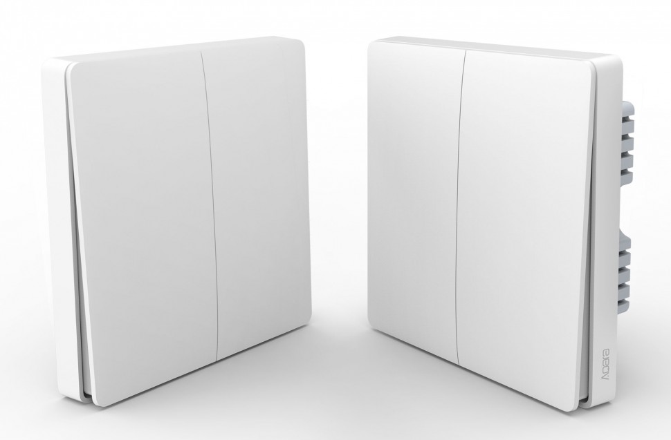 Выключатель двухклавишный Aqara Wall Switch (QBKG03LM)