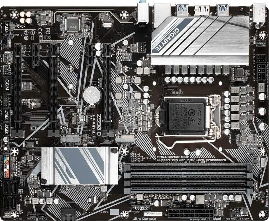 Материнская плата Gigabyte Z590 D Soc-1200 Intel Z590 4xDDR4 ATX AC`97 8ch(7.1) GbLAN RAID+DP