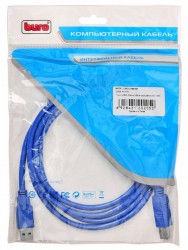 Кабель Buro USB3.0-AM/BM USB A(m) USB B(m) 1.8м синий