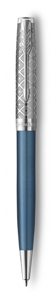 Ручка шариковая Parker Sonnet Premium K537 (2119649) Metal Blue CT M черные чернила подар.кор.