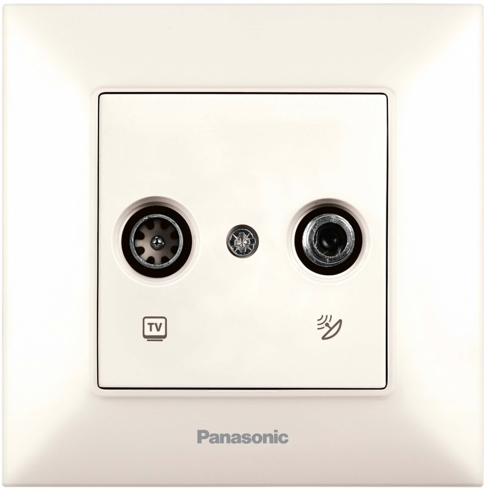 Розетка телевизионная Panasonic Arkedia Slim (WNTC04612BG-RU) скрыт. IP20 бежевый (упак.:1шт)